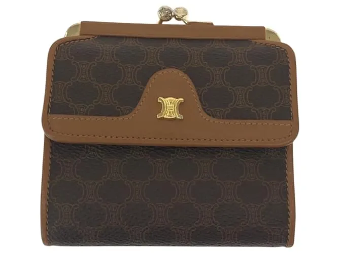 Céline Portafoglio marrone con motivo Macadam vintage Celine