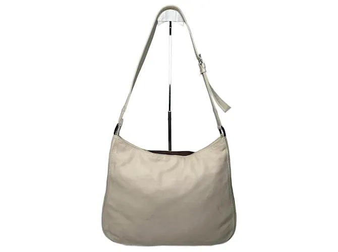 Borsa in pelle vintage Issey Miyake bianca Bianco