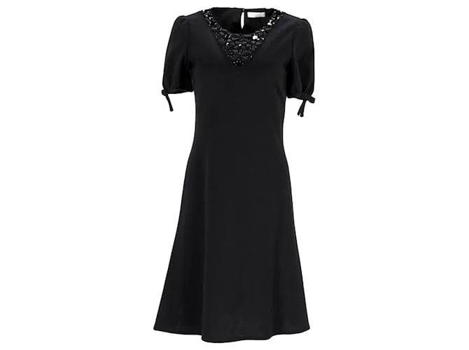 Abito in poliestere nero con perline Frenze di Emilio Pucci