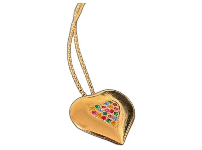 Yves Saint Laurent - pendente a forma di cuore multicolore Gold hardware