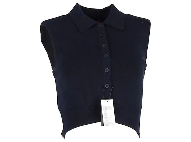 Maglione Staud Nola in cotone blu navy