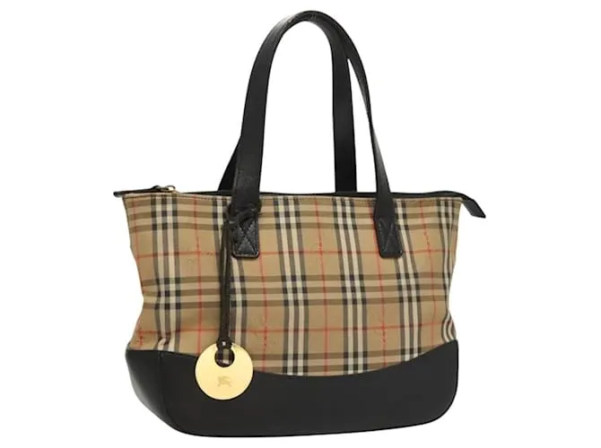 Autre Marque Borsa a mano in tela beige con motivo Nova Check di Burberrys, oro, autentica BA1414 D'oro