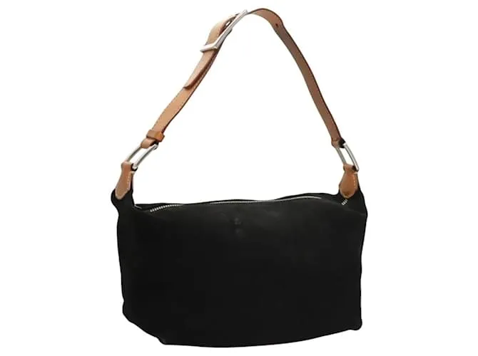 Céline Borsa a spalla in tela Macadam Celine C in suede nero e argento autentico 120034