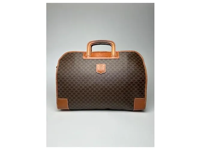 Luggage Céline Valigia in pelle monogramma vintage Celine marrone