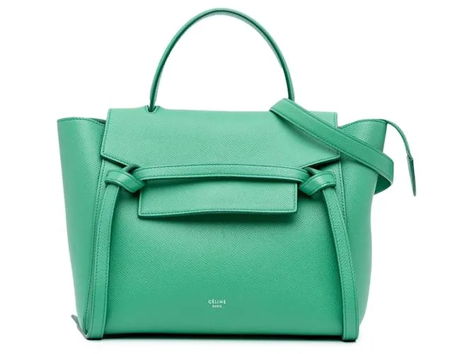Céline Belt bag in pelle di vitello micrograna Celine Green Verde