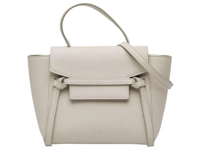 Céline Belt bag in pelle di vitello grana nano Celine Gray Marrone Grigio