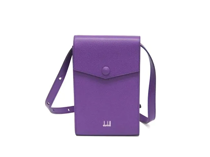 Alfred Dunhill Borsa a spalla in pelle da donna Dunhill Cadogan Porpora