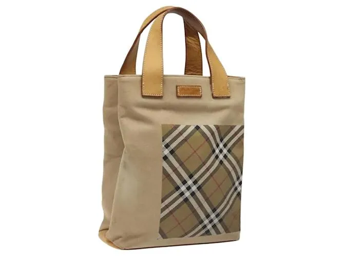 Autre Marque Borsa a mano in tela Burberrys Nova Check Blue Label marrone Auth ti2966