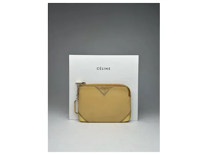 Céline Portafoglio in pelle vintage Celine Paris D'oro