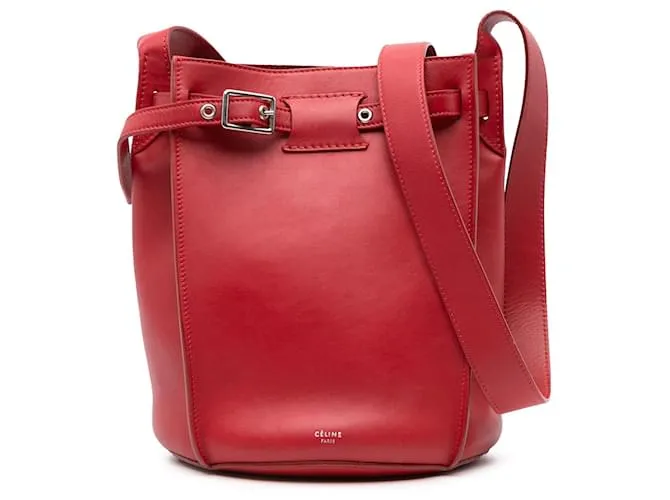 Big Bag Céline Borsa a secchiello incrociata in pelle rossa Celine Rosso