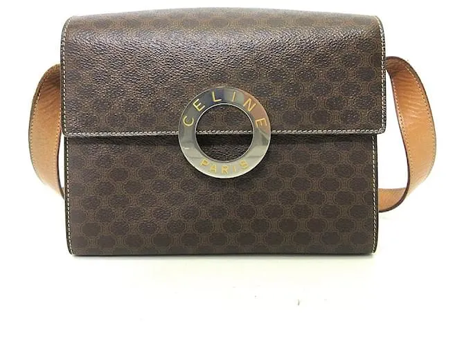 Céline Borsa a spalla Celine Brown in pelle PVC Marrone