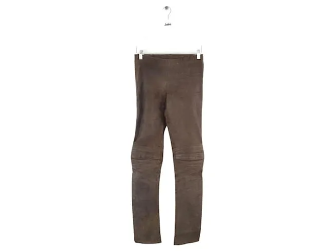 Stouls Pantaloni dritti in suede marrone
