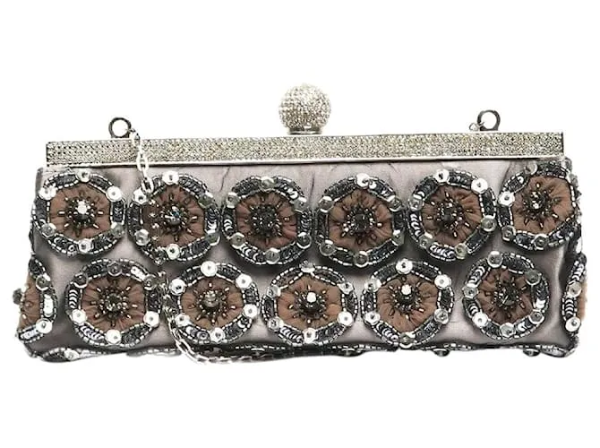 Valentino Borsa a spalla con perline grigie Grigio