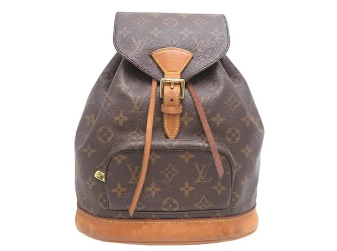 Zaino Montsouris MM da donna Louis Vuitton Marrone Monogramma