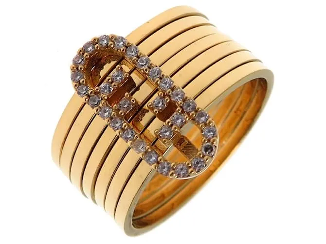 Anello a fascia placcato oro Fendi Orlock per donne