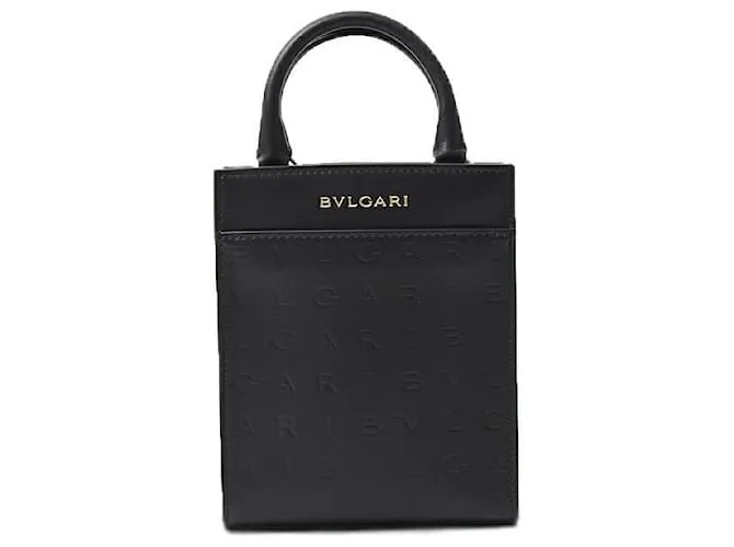 Borsa 2 in 1 in pelle con logo Bvlgari Bulgari Infinity Nero