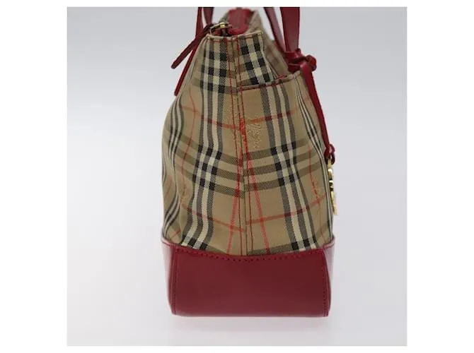 Autre Marque Borsa a mano in tela beige con motivo Nova Check di Burberrys, oro, autentica 120345 D'oro