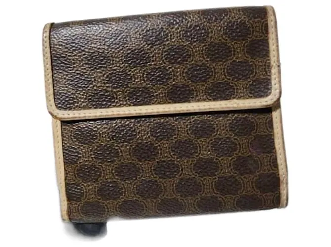 Céline Portafoglio compatto Celine Macadam Beige/Marrone