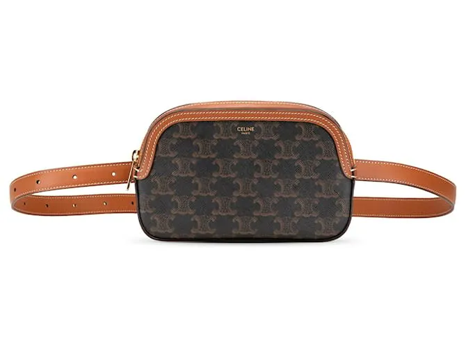 Céline Belt bag in tela rivestita Triomphe di Celine Brown Marrone