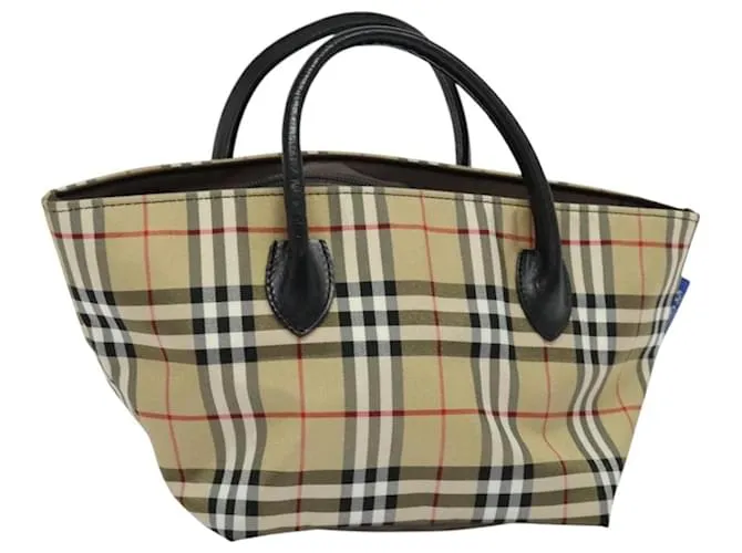 Autre Marque Borsa a mano Burberrys Blue Label in nylon beige argento autentica kk459