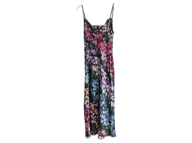 Autre Marque Vestito slip con collo a cowl in seta a righe rosa Fleur Du Mal Multicolore