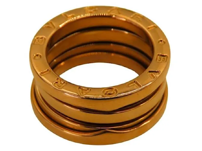 Bulgari Anello B-ZERO1 in oro rosa K18 di Bvlgari, 2 bande, misura 7 D'oro Metallico