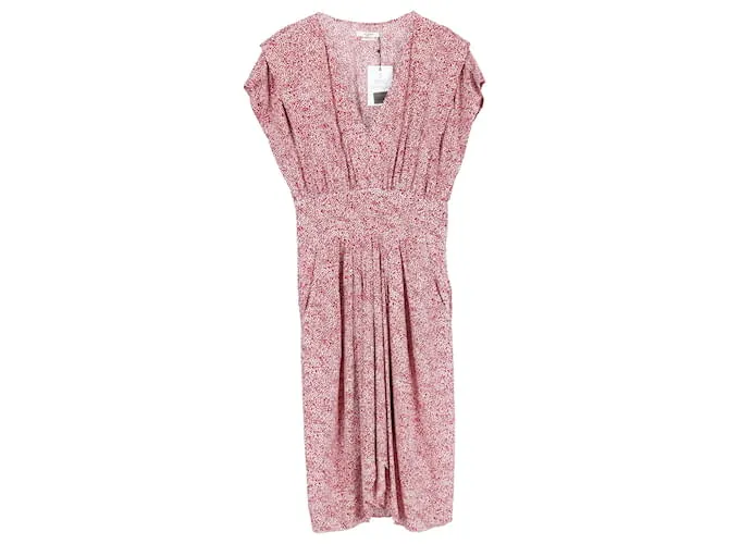 Abito midi Étoile Isabel Marant in viscosa rossa Stampa python