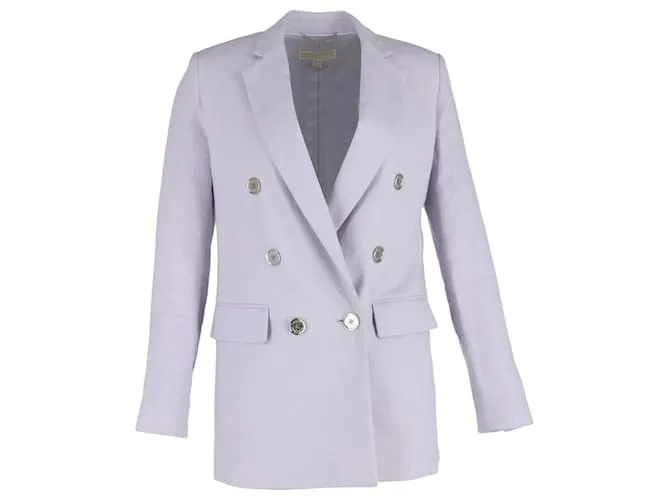 Blazer doppiopetto in lino viola di Michael Kors Porpora