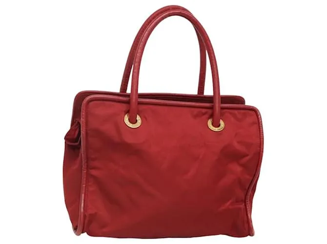 Céline Borsa a mano CELINE in nylon rosso e oro Auth 121616 D'oro