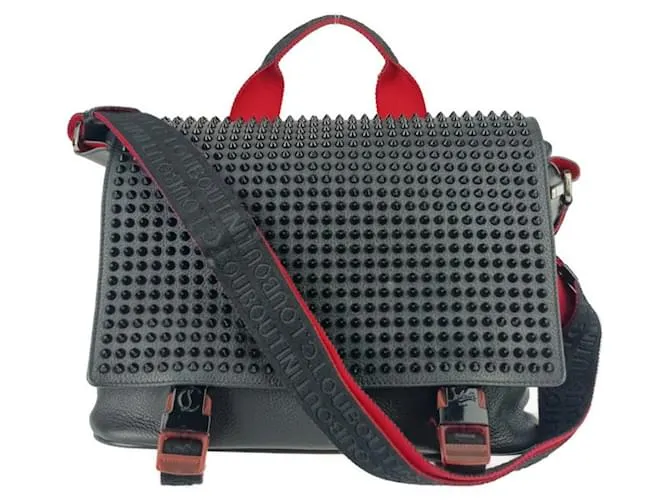Borsa a Spalla Rubiclic di Christian Louboutin Nero Rosso
