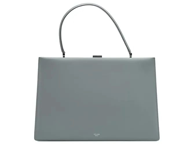 Céline Borsa a mano con chiusura in pelle di vitello medio Celine Gray Marrone
