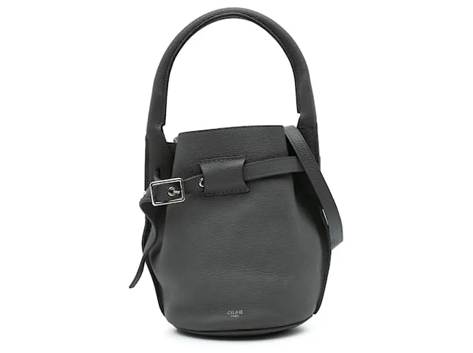 Big Bag Céline Borsa a secchiello grande in pelle nano Celine Gray Marrone