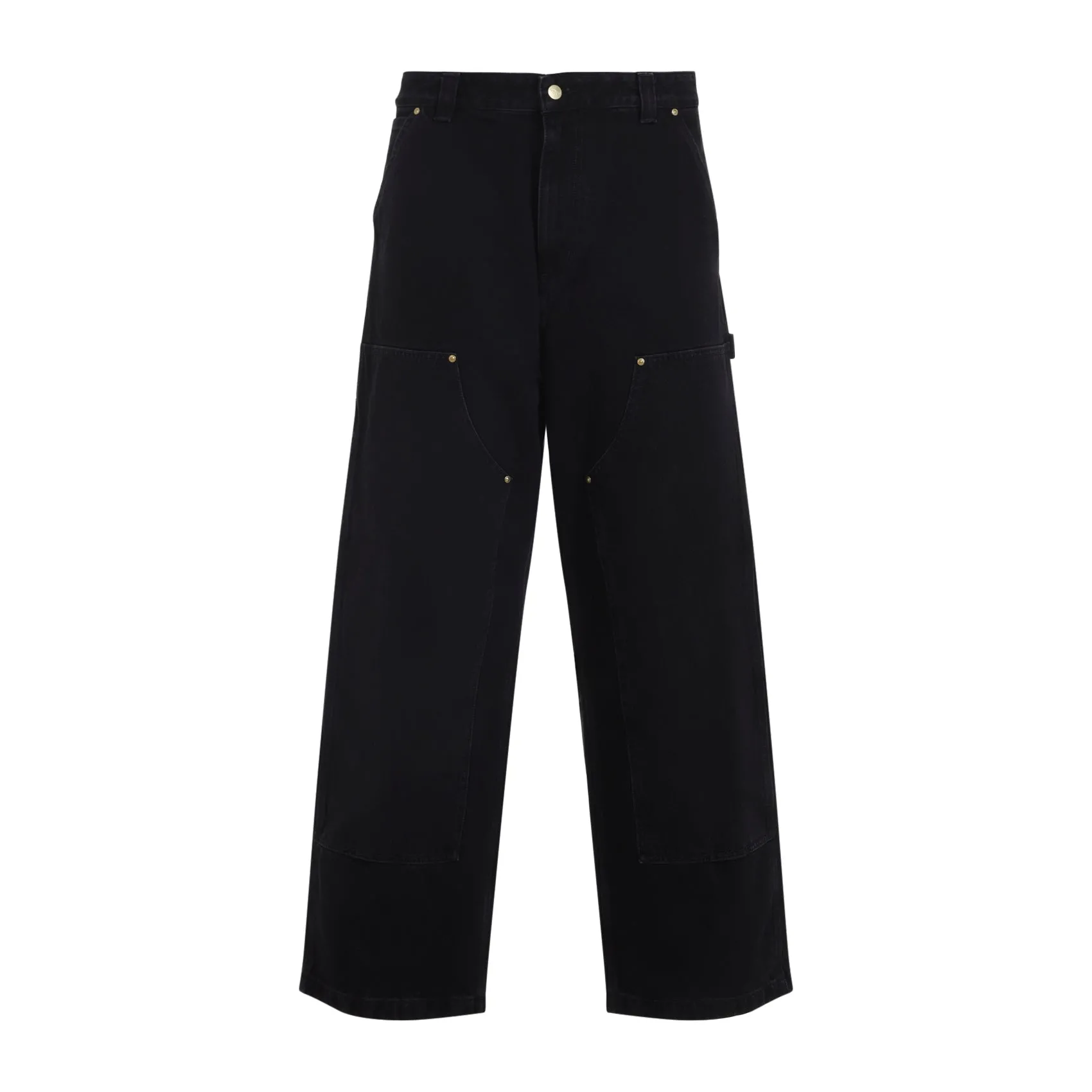 Black Cotton Nash Double Knee Pants