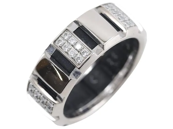 Anello Chaumet Class One in oro 750 con diamanti, misura 10.5 Argento Metallico