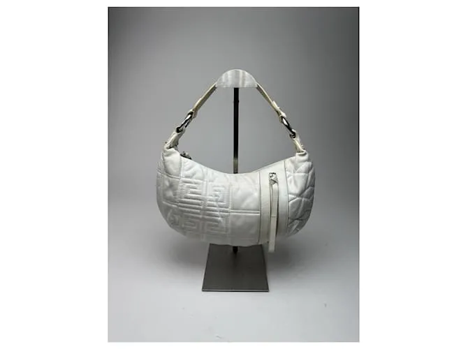 Borsa vintage in cotone e pelle bianca di Givenchy Bianco