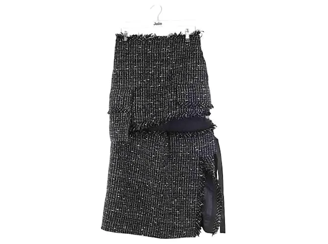 Sacai Gonna in cotone nera Nero