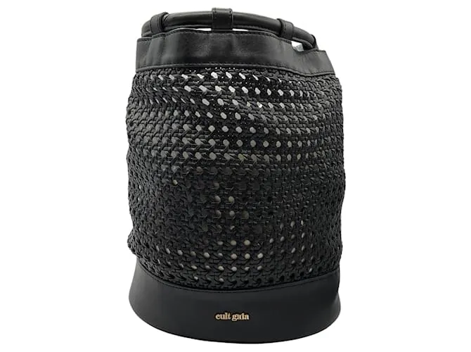 Zaino mini in pelle intrecciata nera Fifi di Cult Gaia Nero