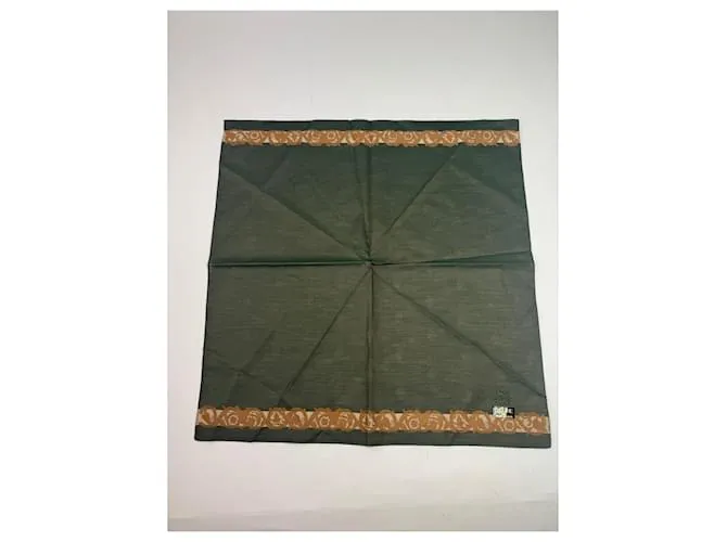 Céline Sciarpa vintage Celine verde marrone