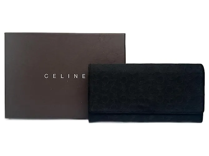 Céline Portafoglio vintage Celine Macadam nero