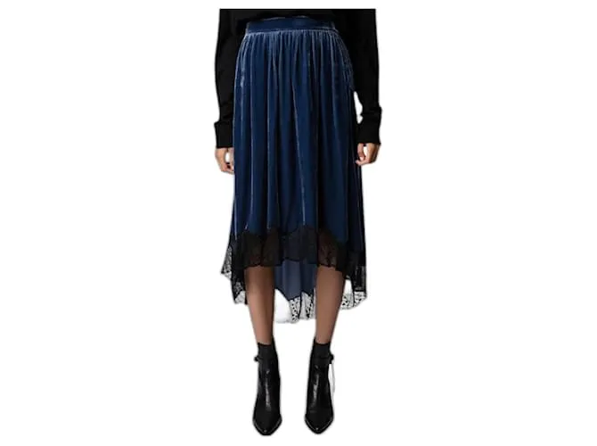 Gonna in misto seta e velluto Zadig & Voltaire Joslin IT38 Blu navy
