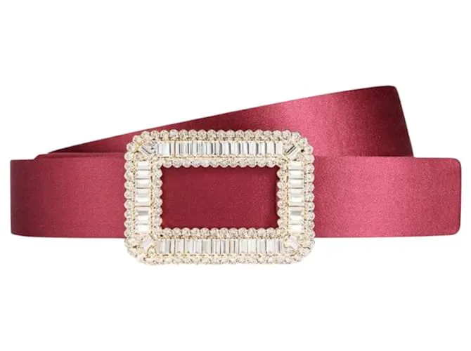 Cintura Pilgrim in satin e pelle Roger Vivier in rosa 90cm