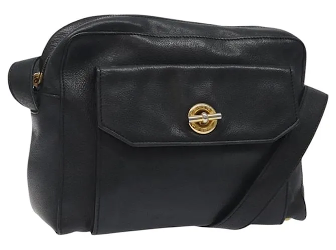 Céline Borsa a Spalla CELINE in Pelle Nera Oro Auth 121723 Nero D'oro