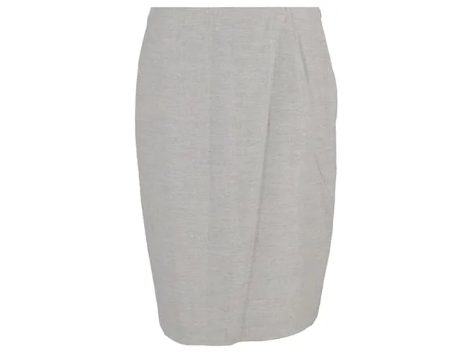 Gonna a matita midi Jil Sander in lana grigia Grigio