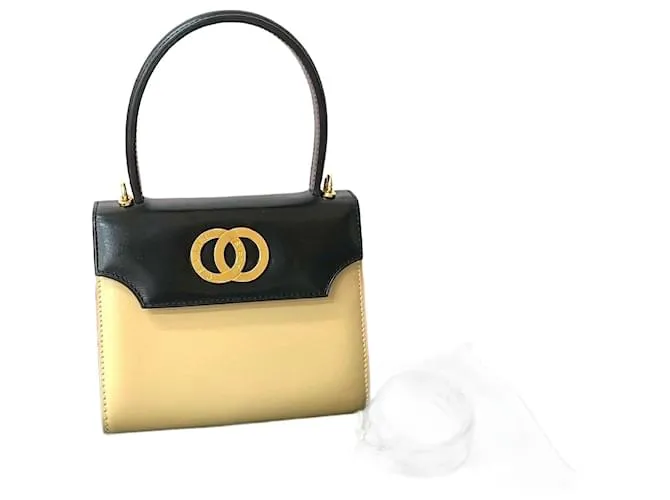 Céline Borsa a mano 2 in 1 in pelle di vitello con logo Celine Circle Nero