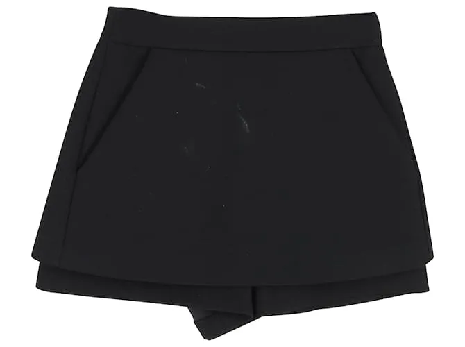 Shorts Trompe L'oeil Maje in Viscosa Nera Nero