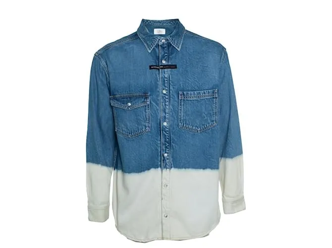 Camicia in denim immersa nella candeggina Givenchy Blu