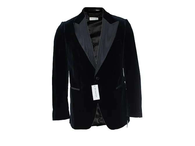Blazer in velluto blu navy di Dries van Noten