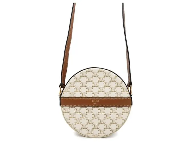 Céline Borsa a Spalla Celine Triomphe Borsetta Rotonda Bianco
