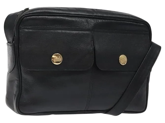 Céline Borsa a Spalla CELINE in Pelle Nera Oro Auth 121842 Nero D'oro