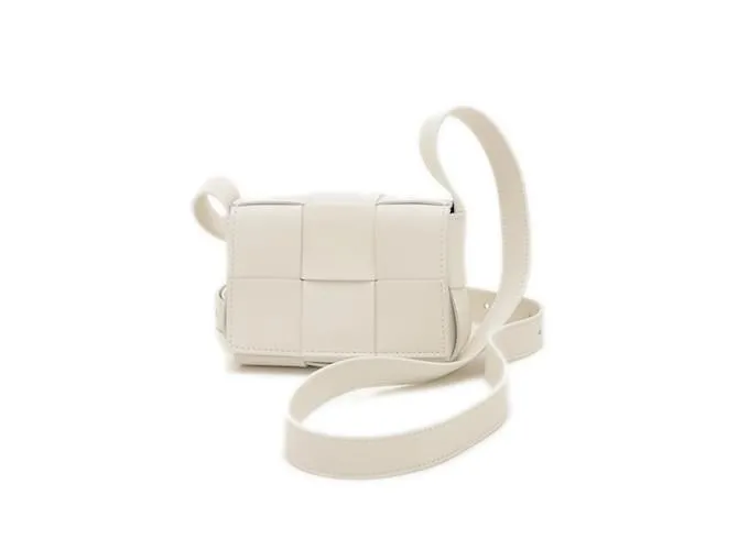 Borsa a Spalla Cassette di Bottega Veneta Bianco